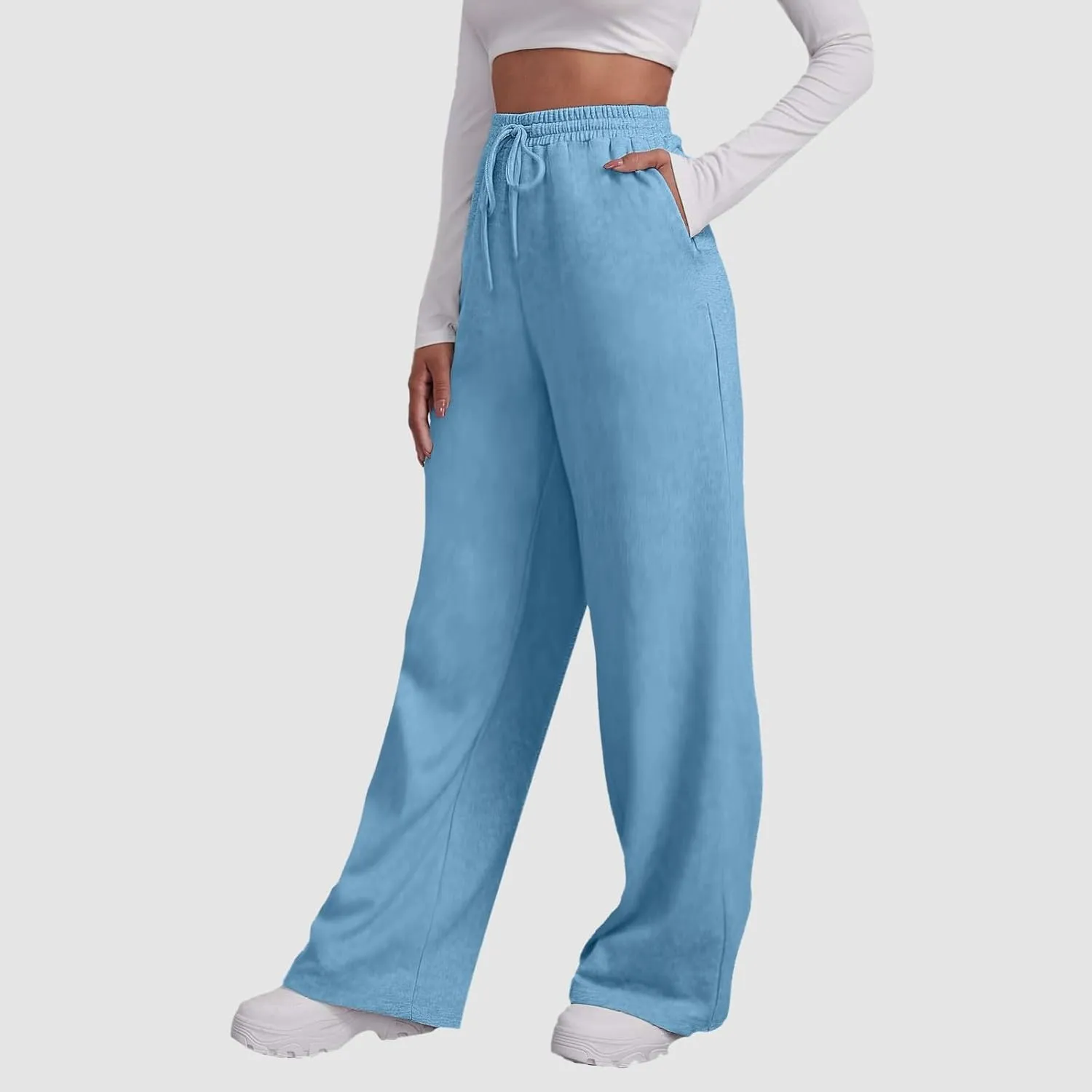 JiXiang Sweatpants for Women Yoga Pants High Waisted Pants with Pockets Casual Lounge Pants Trendy Comfort Joggers Pants
