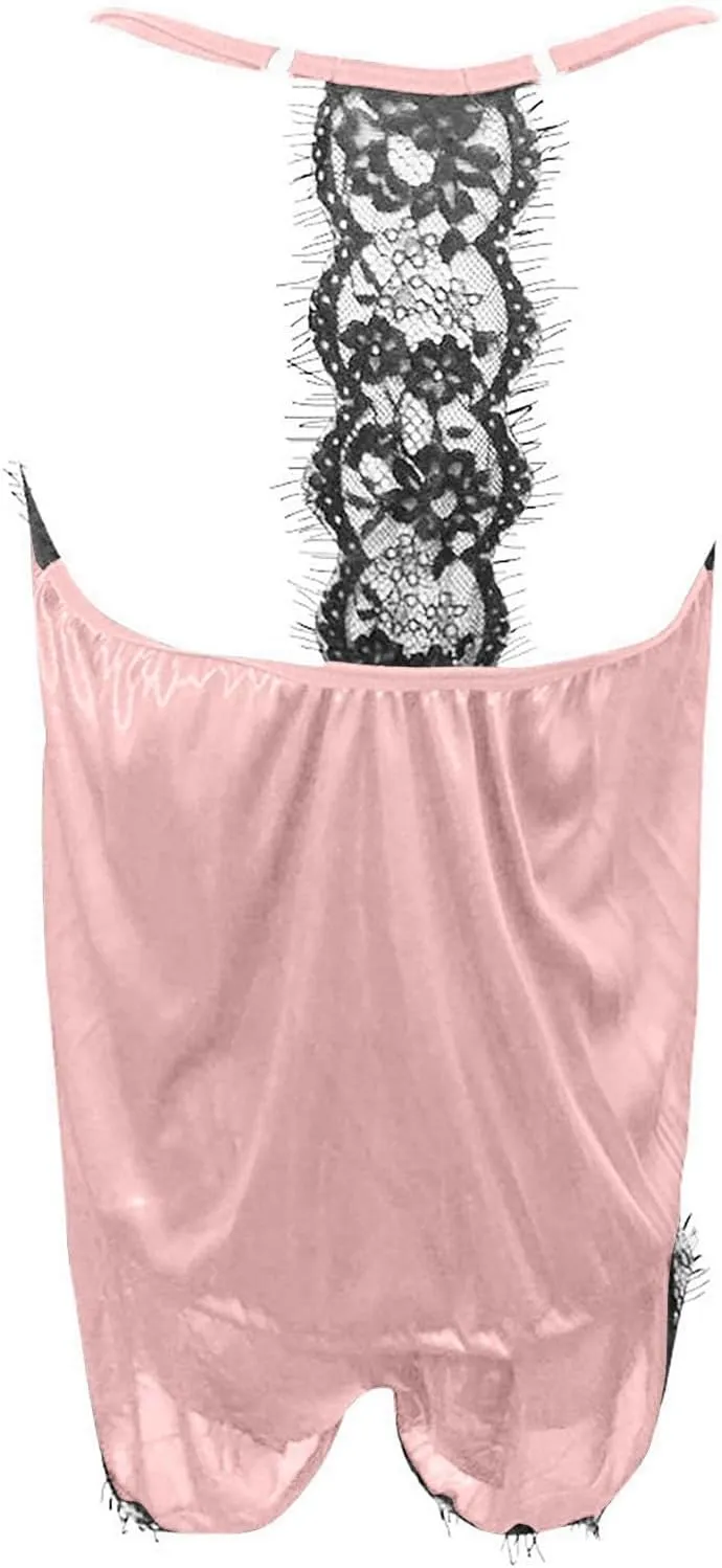 JOAU 2 Piece Pjs Women Sleepwear Lace Trim Pajamas Set V Neck Camisole Top and Drawstring Short Nightwear Sets Loungewear