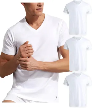 Kenneth Cole Men's Undershirt - 100% Cotton Short Sleeve T-Shirt - 3 Pack Plain White T-Shirt for Men, Crewneck/V-Neck (S-XL)