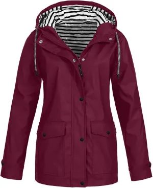 Kuluzego Hooded Waterproof Plain Workout Yoga Hood for Women Fall Winter Plus Size Jackets Hood Outfits Rain Coat Women 2025
