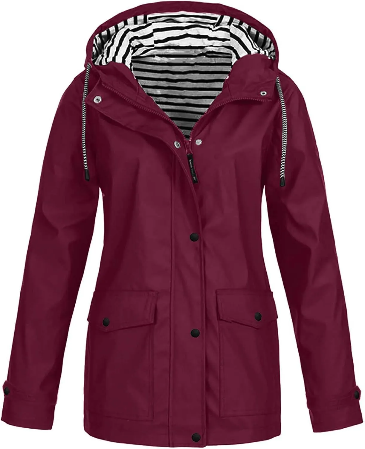 Kuluzego Hooded Waterproof Plain Workout Yoga Hood for Women Fall Winter Plus Size Jackets Hood Outfits Rain Coat Women 2025