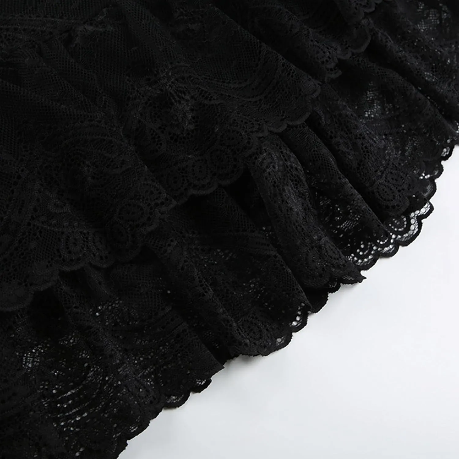 Lace Mini Skirts for Women Y2k Layered Flowy Skirt