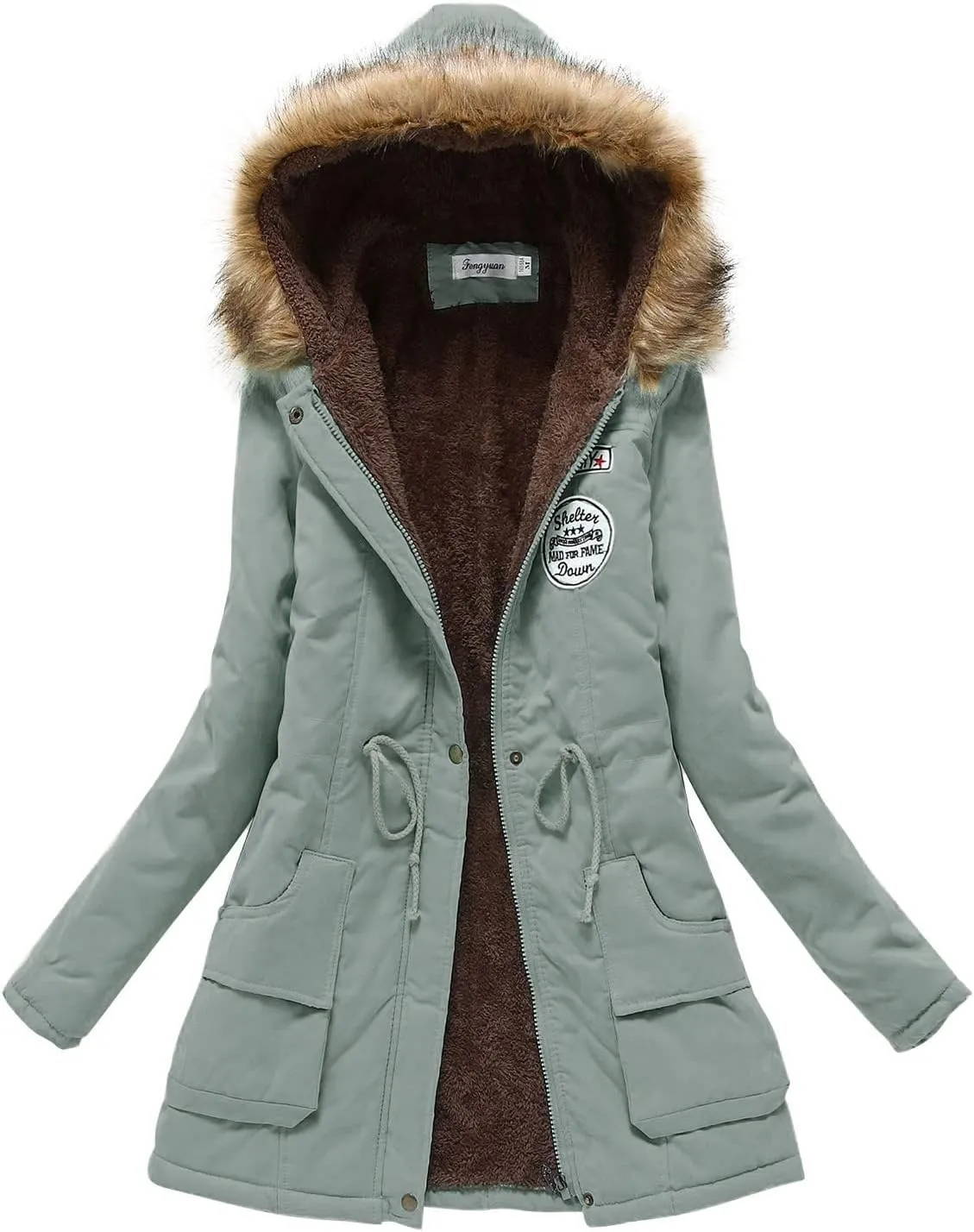 LCMTWX Winter Coats for Women Hooded Warm Winter Coats Outwear Winter Women's Coat Color Block Patchwork Cardigan Coats