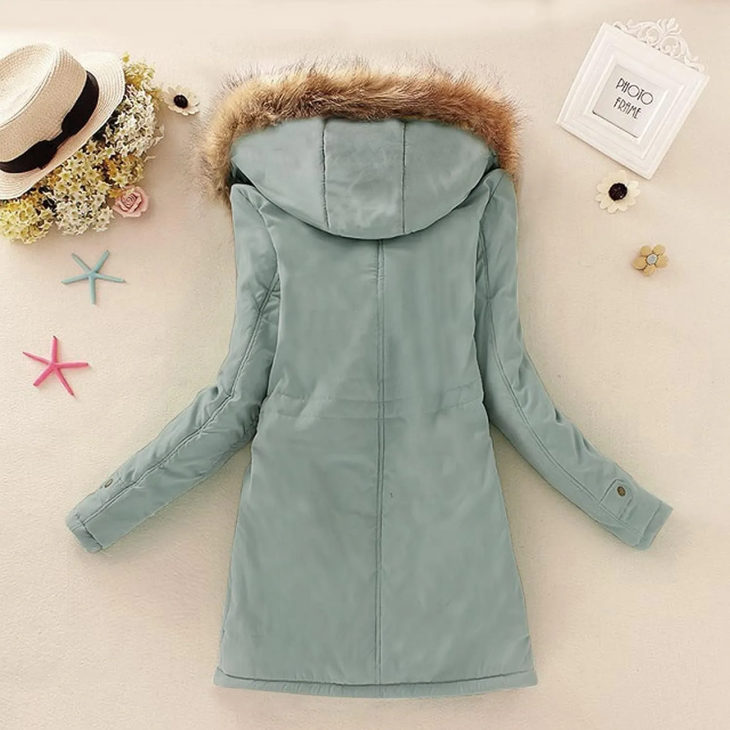 LCMTWX Winter Coats for Women Hooded Warm Winter Coats Outwear Winter Women's Coat Color Block Patchwork Cardigan Coats