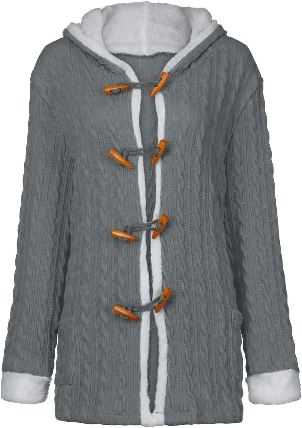 LCMTWX Winter Coats for Women Hooded Warm Winter Coats Outwear Winter Women's Coat Color Block Patchwork Cardigan Coats