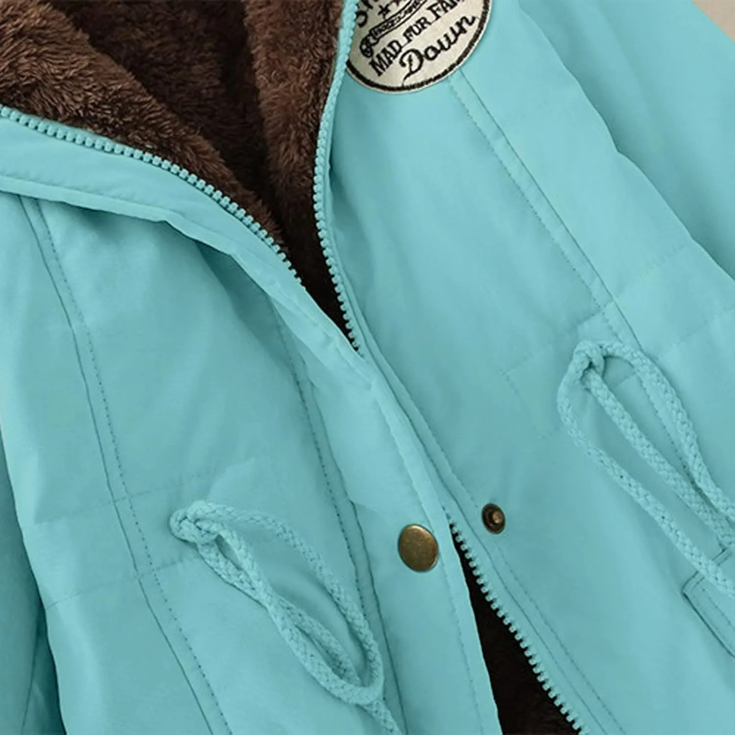 LCMTWX Winter Coats for Women Hooded Warm Winter Coats Outwear Winter Women's Coat Color Block Patchwork Cardigan Coats