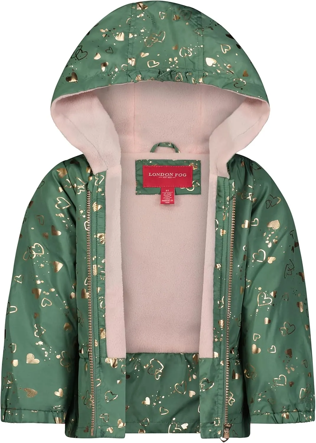 LONDON FOG Baby Girl's Toddler Midweight Fleece Lined Jacket