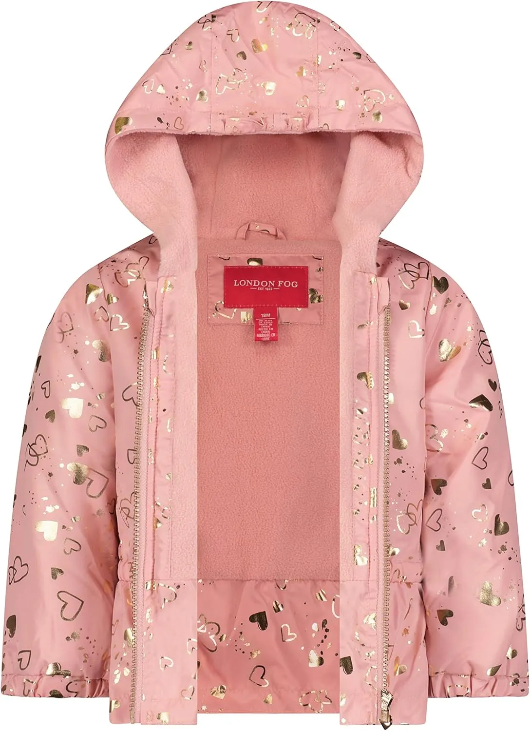 LONDON FOG Baby Girl's Toddler Midweight Fleece Lined Jacket