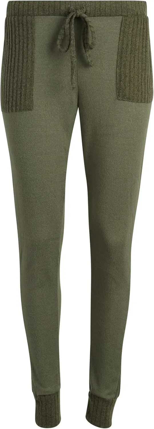 Lucky Brand Women's Pajama Set - 2 Piece Ribbed Hacci Long Sleeve and Joggers Sleepwear