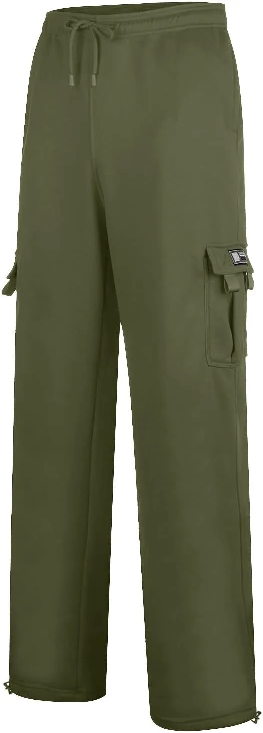 Men Cargo Combat Work Pant Gym Running Jogger Plain Stretch Sweat Pants Loose Linen Track Lounge Pants