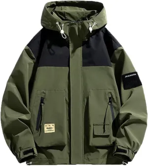 Men Hoodies Coat Streetwear Waterproof Jacket Anti-Wind Outdoor Travel Climbing Outerwear Coat