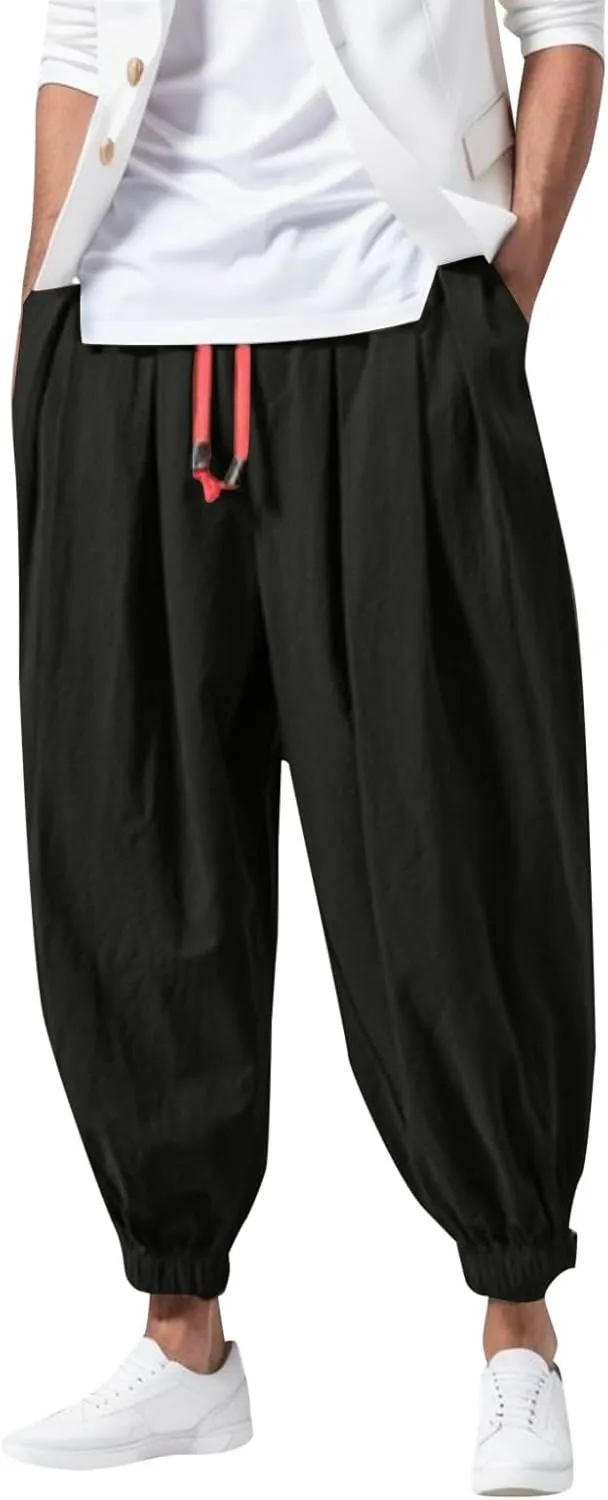 Men Lightweight Jogging Pant with Pockets Track Work Joggers Loose Sport Casual Sweatpant Elastic Waist Pants
