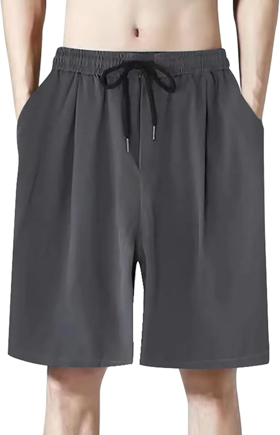 Men Pants Casual Jogger Work Wear Sweatpants with Multiple Pockets Drawstring Waist Cargo Chino Pant