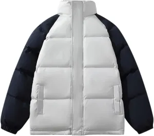 Men Winter Jackets Warm Puffer Jackets Full Zip Puffy Jackets Quilted Insulated Jacket Down Jacket for Business