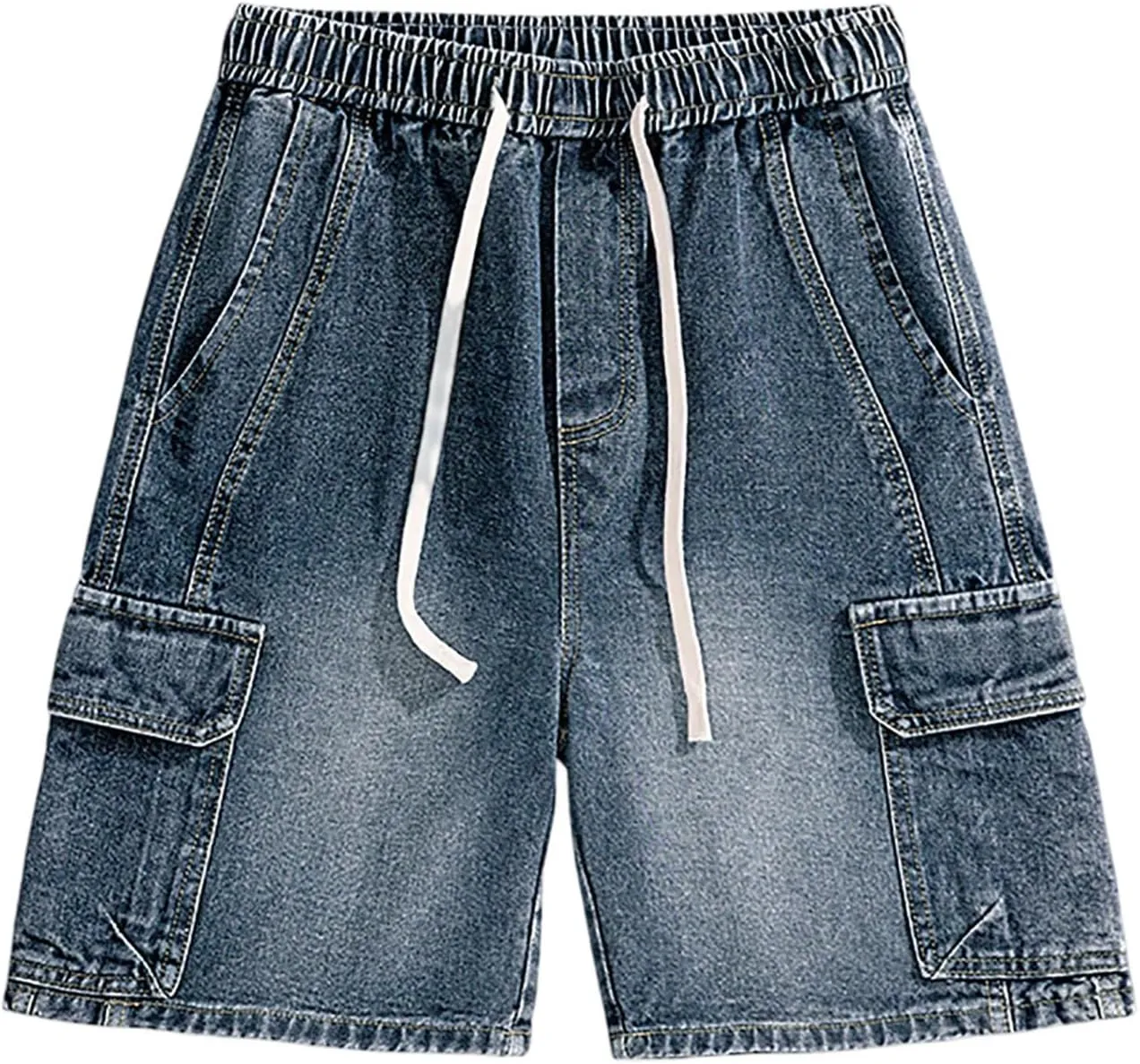 Mens Baggy Denim Jorts Y2K Grunge Loose Fit Hip Hop Jean Shorts Casual Long Jeans Trendy Outfits