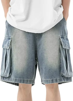 Mens Baggy Denim Jorts Y2K Loose Fit Hip Hop Jean Shorts Casual Mid Jeans Trendy Outfits
