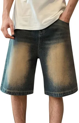 Mens Baggy Denim Jorts Y2K Loose Fit Hip Hop Jean Shorts Casual Mid Jeans Trendy Outfits