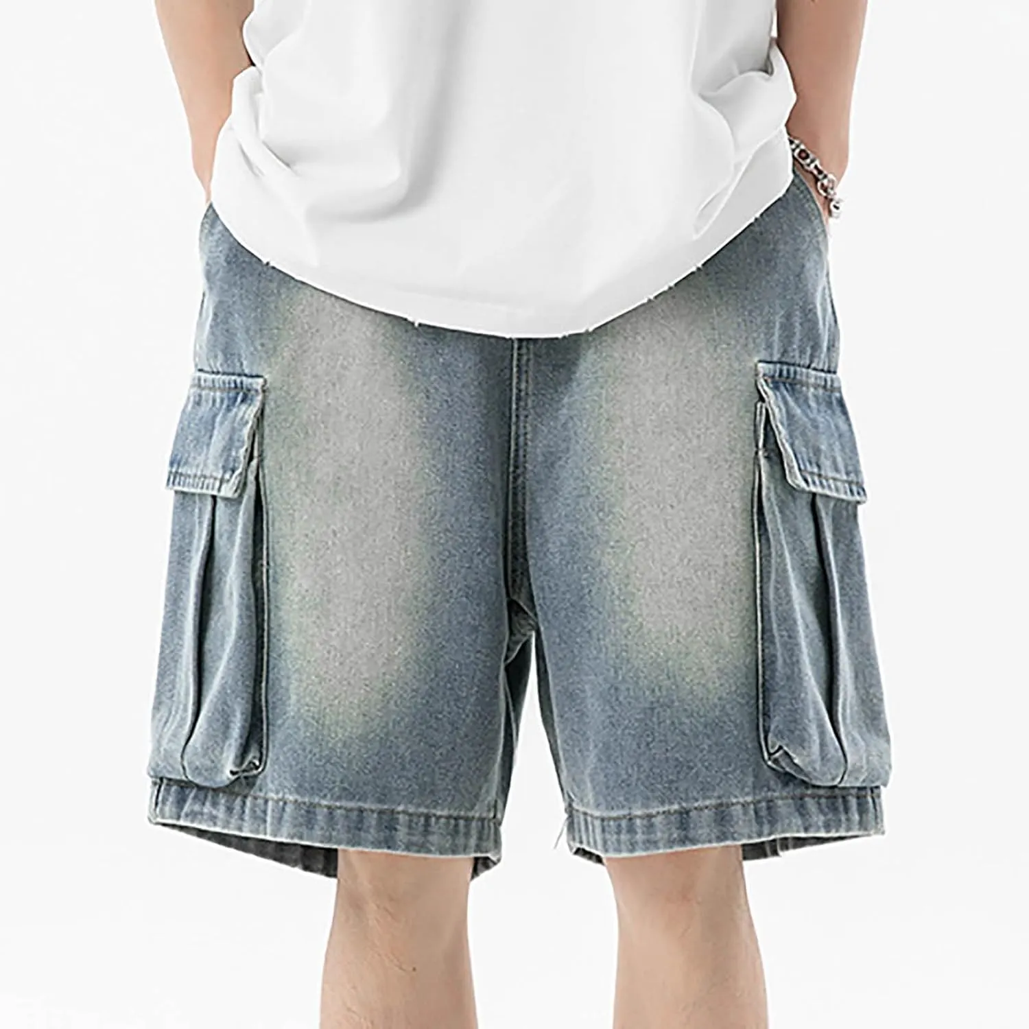 Mens Baggy Denim Jorts Y2K Loose Fit Hip Hop Jean Shorts Casual Mid Jeans Trendy Outfits