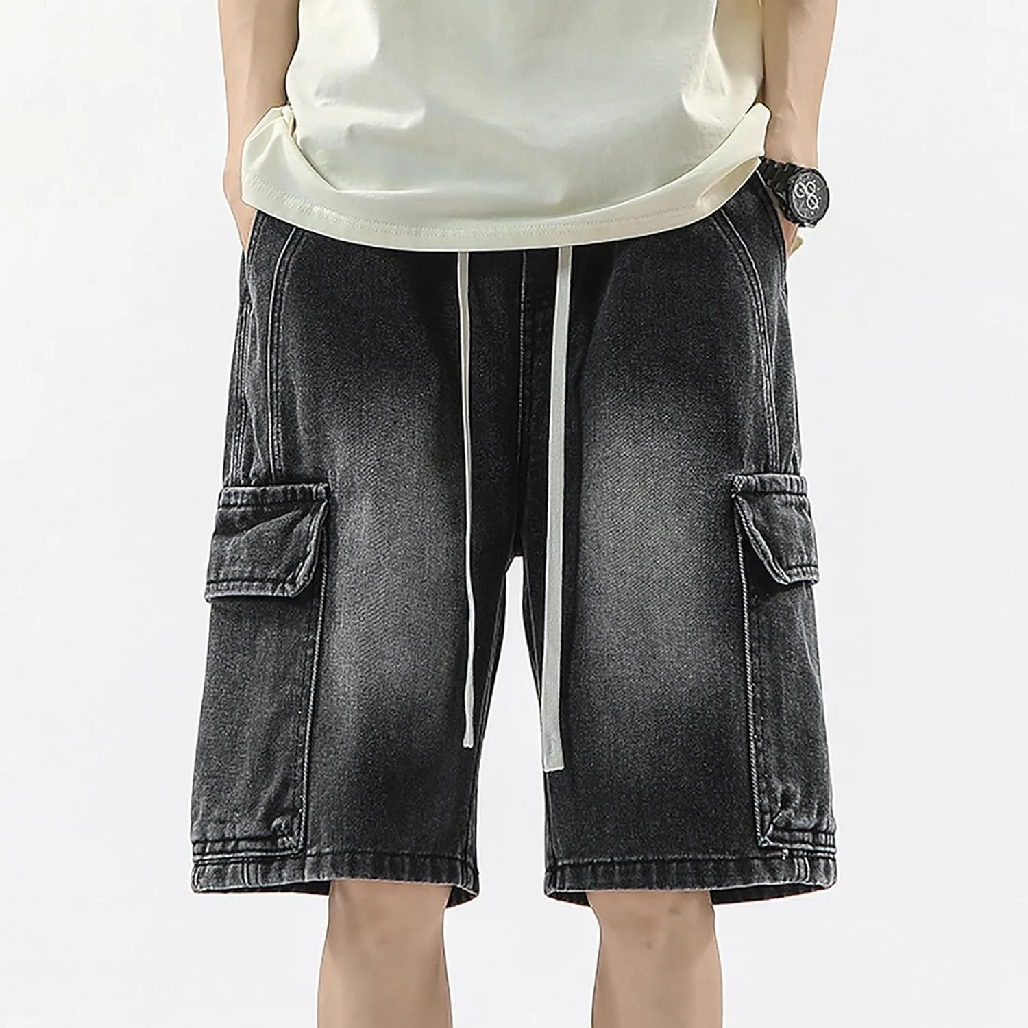Mens Baggy Denim Jorts Y2K Loose Fit Hip Hop Jean Shorts Casual Mid Jeans Trendy Outfits