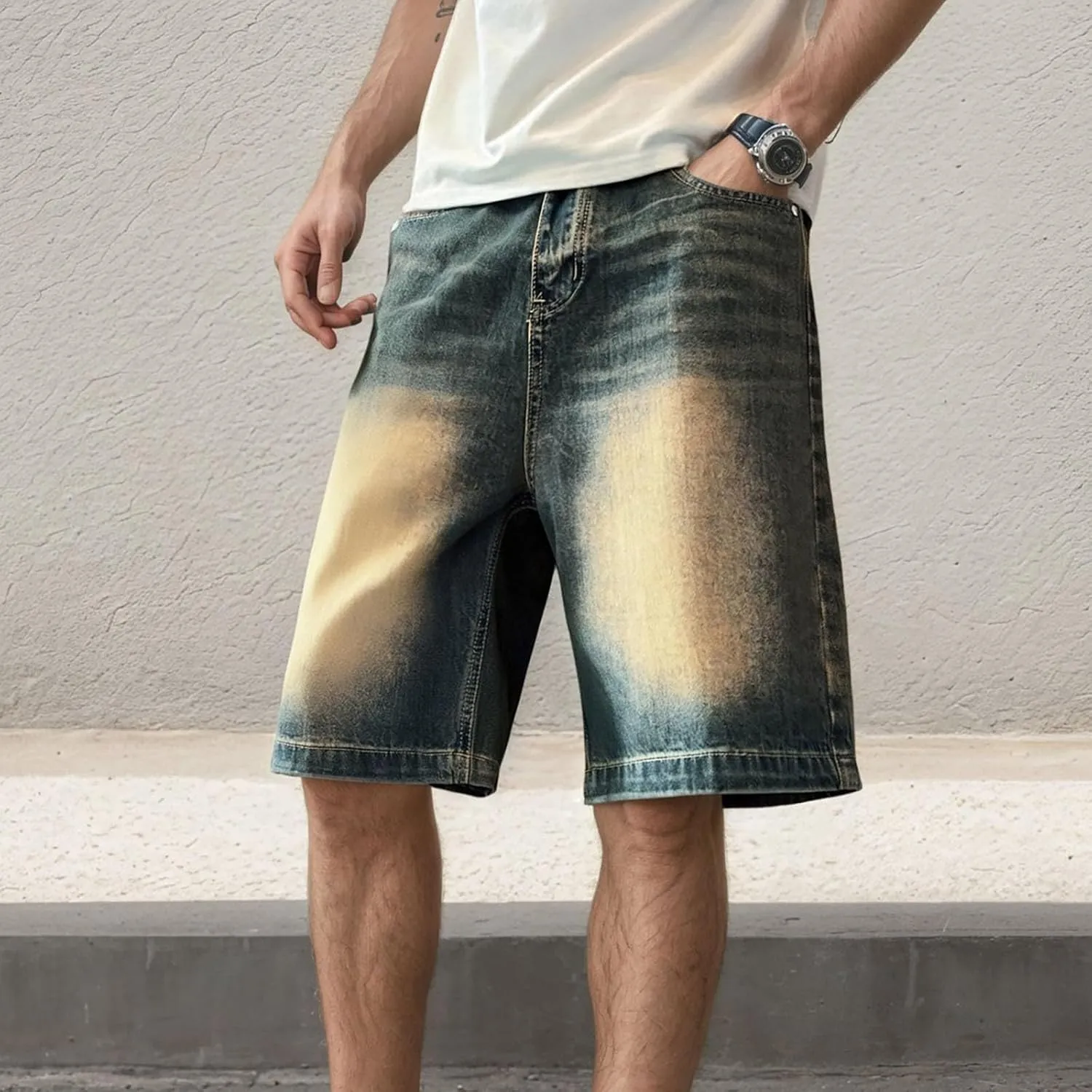 Mens Baggy Denim Jorts Y2K Loose Fit Hip Hop Jean Shorts Casual Mid Jeans Trendy Outfits