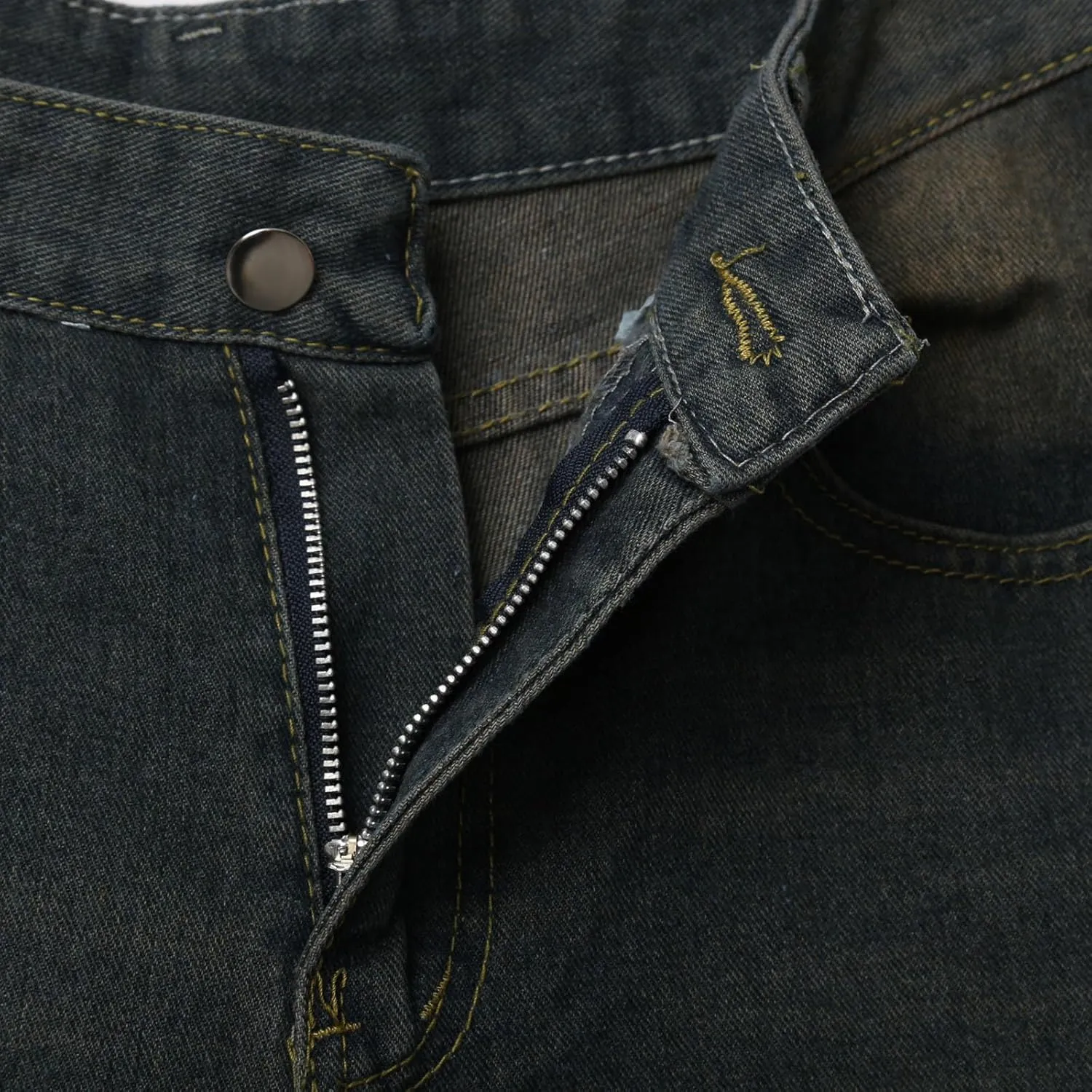 Mens Baggy Jean Shorts Loose Fit Below Knee Denim Shorts Summer Casual Y2K Streetwear Clothes