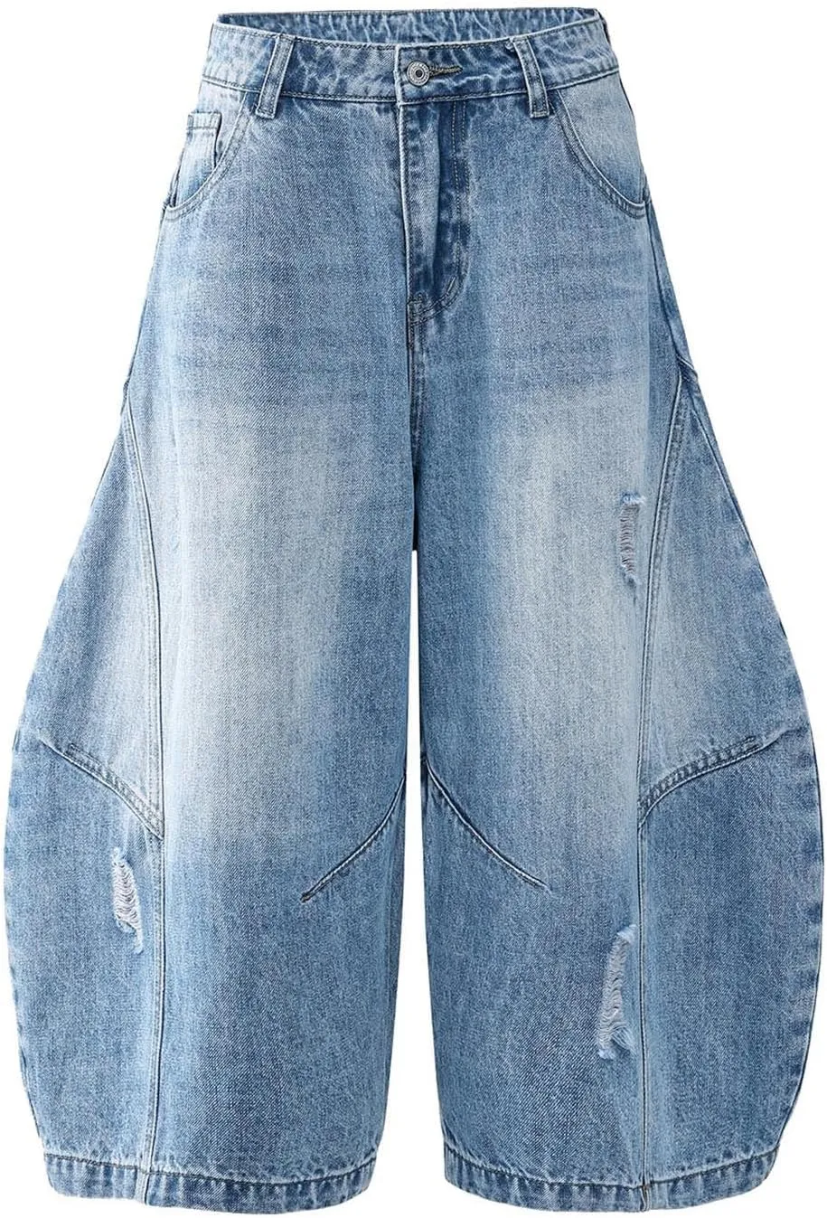 Mens Baggy Jean Shorts Loose Fit Long Denim Shorts Casual Summer Y2K Streetwear Clothes