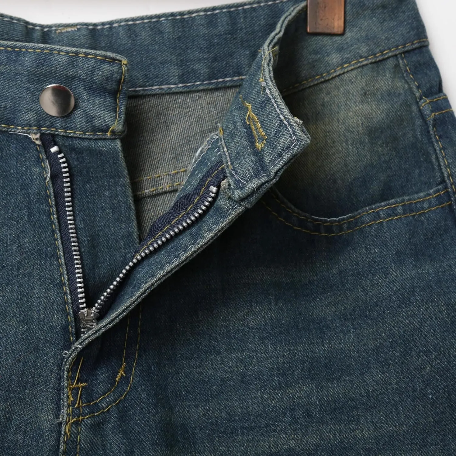 Mens Baggy Jean Shorts Loose Fit Long Denim Shorts Casual Summer Y2K Streetwear Clothes
