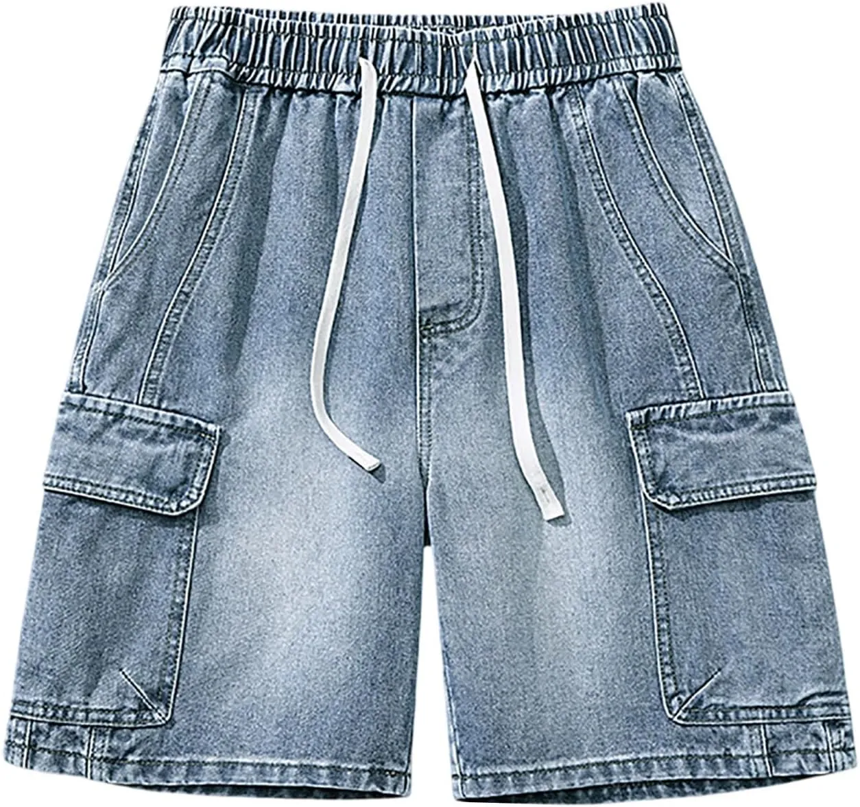 Mens Baggy Jean Shorts Loose Fit Long Denim Shorts Casual Summer Y2K Streetwear Clothes