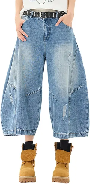 Mens Baggy Jean Shorts Loose Fit Long Denim Shorts Casual Summer Y2K Streetwear Clothes
