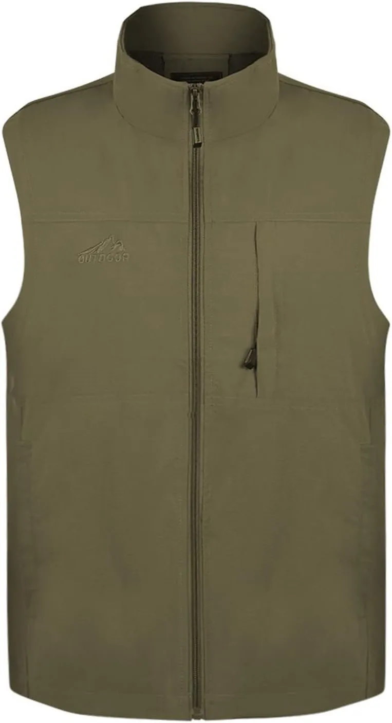 Men's Big And Tall Outdoor Vests Fashion Casual Solid Quick-Drying Vest Jacket Tops Lightweight, M-7XL