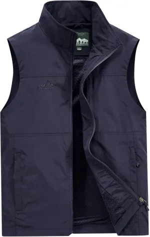 Men's Big And Tall Outdoor Vests Fashion Casual Solid Quick-Drying Vest Jacket Tops Lightweight, M-7XL