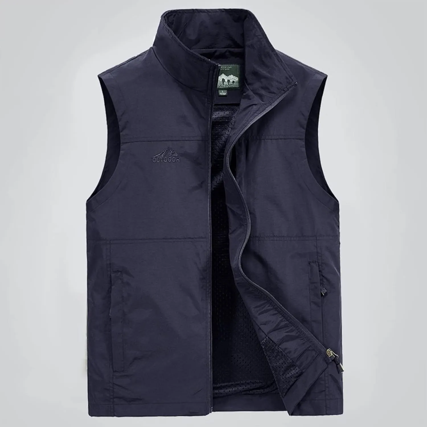 Men's Big And Tall Outdoor Vests Fashion Casual Solid Quick-Drying Vest Jacket Tops Lightweight, M-7XL