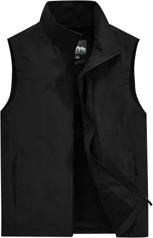 Men's Big And Tall Outdoor Vests Fashion Casual Solid Quick-Drying Vest Jacket Tops Lightweight, M-7XL