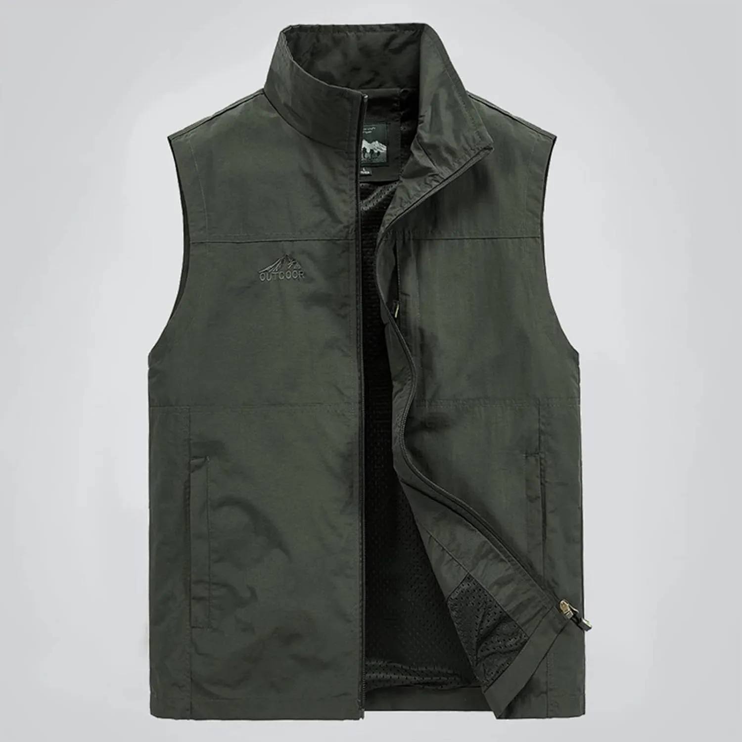 Men's Big And Tall Outdoor Vests Fashion Casual Solid Quick-Drying Vest Jacket Tops Lightweight, M-7XL