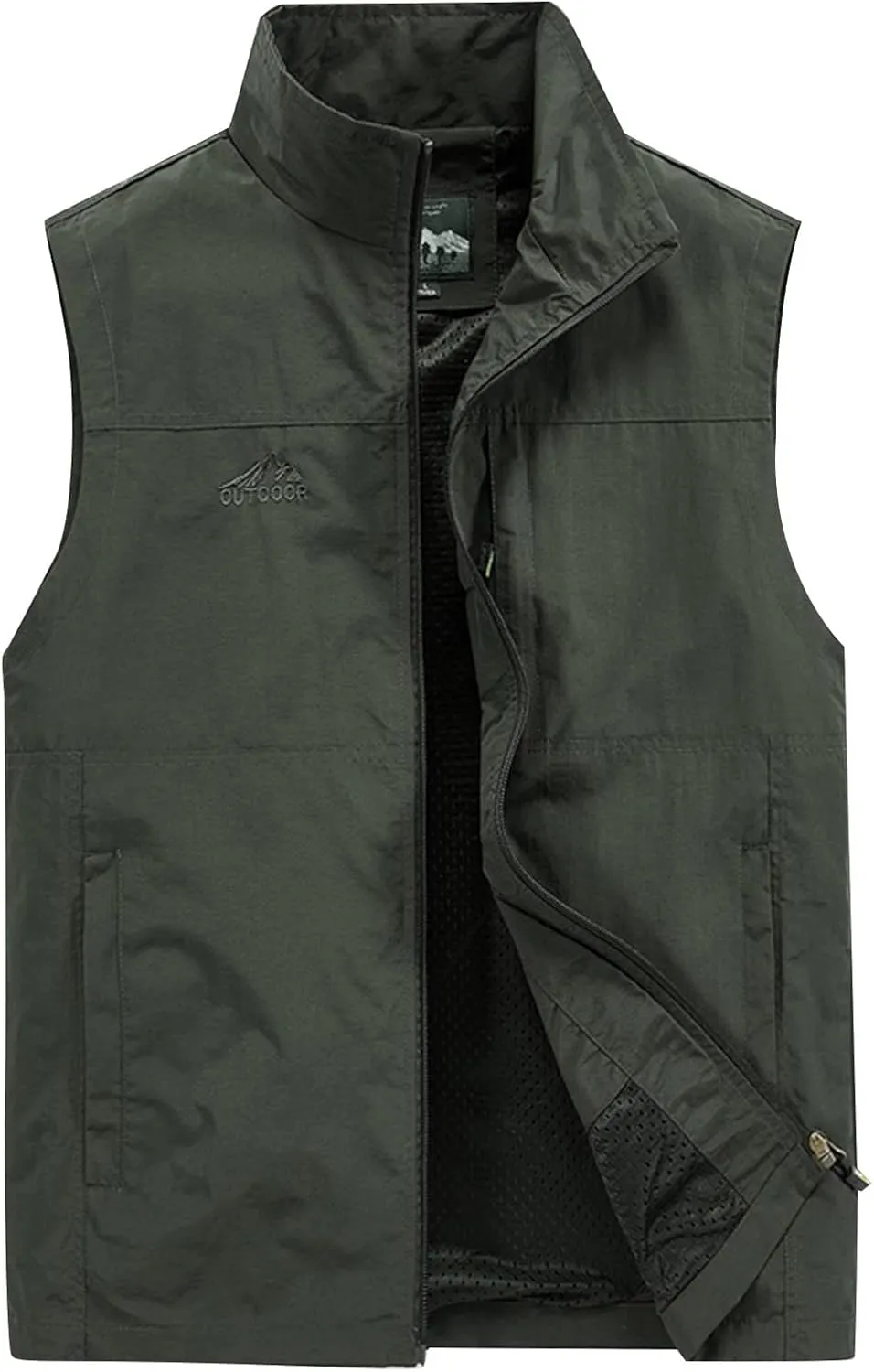 Men's Big And Tall Outdoor Vests Fashion Casual Solid Quick-Drying Vest Jacket Tops Lightweight, M-7XL