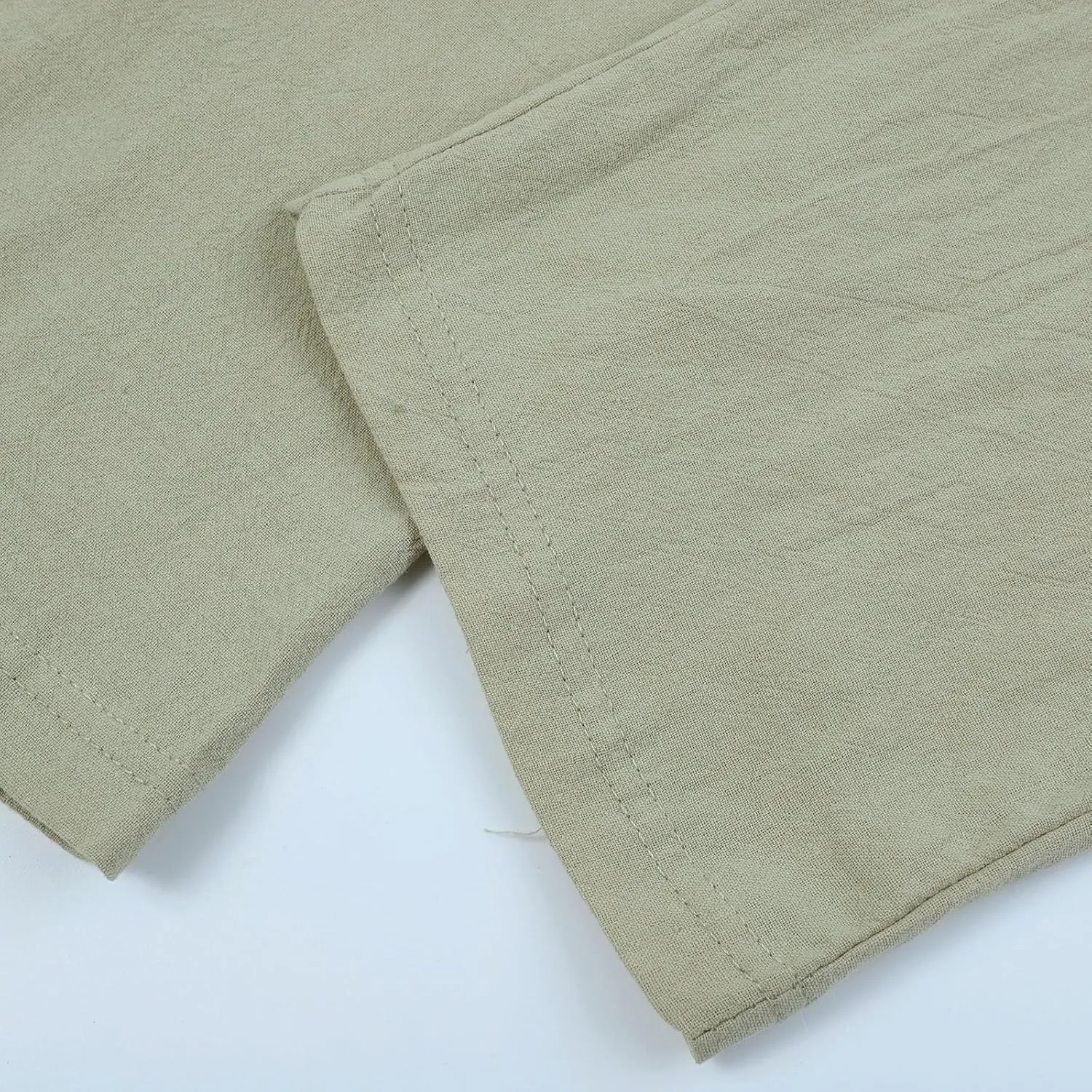 Men's Drawstring Linen Pants Beach Casual Elastic Waist Stylish Yoga Pants Summer Comfort Loose Trousers with Pockets