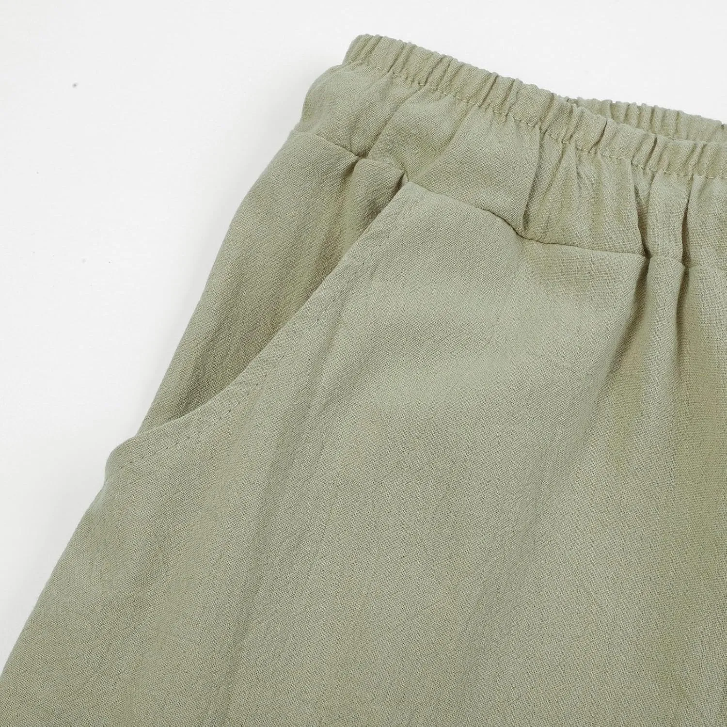 Men's Drawstring Linen Pants Beach Casual Elastic Waist Stylish Yoga Pants Summer Comfort Loose Trousers with Pockets