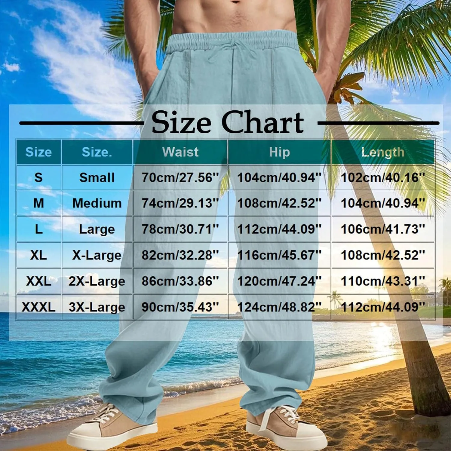 Men's Drawstring Linen Pants Casual Beach Loose Wide Leg Trousers Lightweight Comfort Fit Summer Clothes Fashion