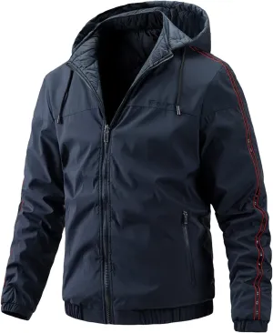 Men'S Hooded Jackets, Men'S Cotton Reversible Jackets Casual Cotton Coats Reversible Padded Jackets Gift for Men