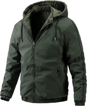Men'S Hooded Jackets, Men'S Cotton Reversible Jackets Casual Cotton Coats Reversible Padded Jackets Gift for Men