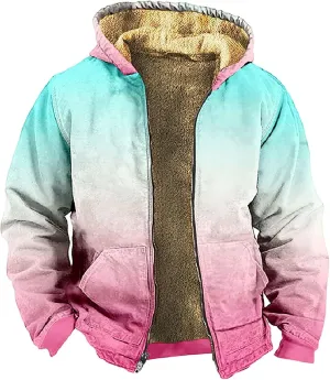 Mens Jackets Warm Fall Winter Waterproof Windbreaker Hooded Raincoat Snowboarding Jackets Sherpa Fleece Work Jackets