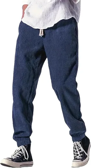 Men's Jogging Pants Casual Solid Color Jogger Loungewear Sweatpant Stretch Waistband Combat Cargo Pant
