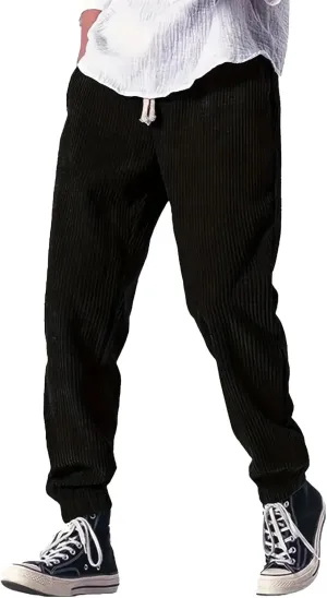 Men's Jogging Pants Casual Solid Color Jogger Loungewear Sweatpant Stretch Waistband Combat Cargo Pant