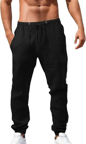 Men's Pants Casual Breathable Joggers Workout Running Gym Sweatpant Drawstring Waist Cargo Work Pant
