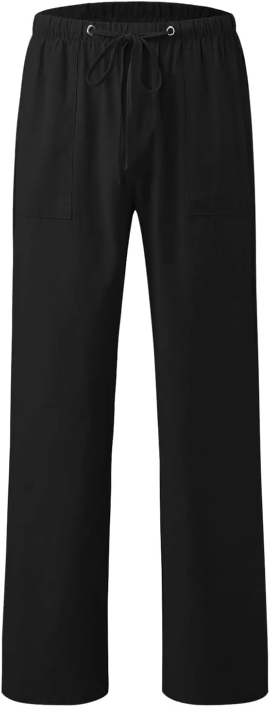 Men's Pants Casual Breathable Joggers Workout Running Gym Sweatpant Drawstring Waist Cargo Work Pant