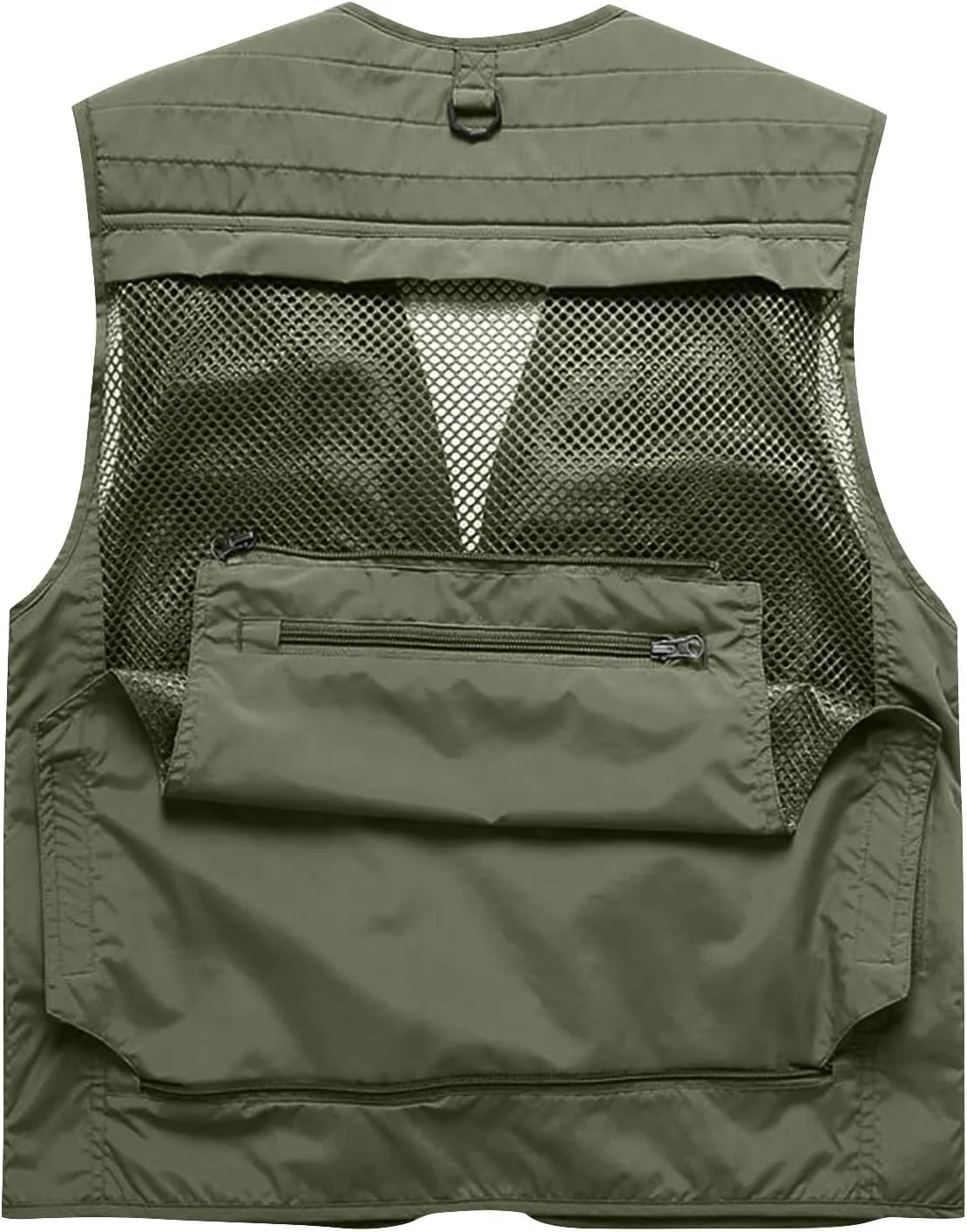 Men's Puffy Vests Multi Pocket Vest Thin Outdoor Fishing And Mountaineering Photography Breathable Tank Top, M-4XL