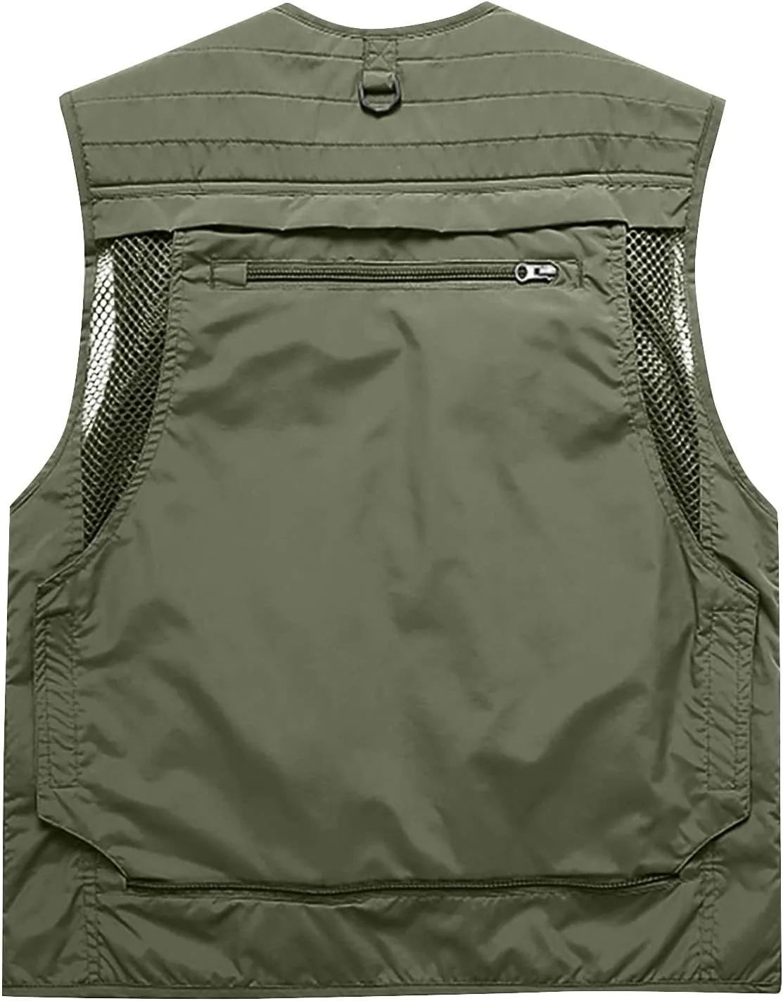 Men's Puffy Vests Multi Pocket Vest Thin Outdoor Fishing And Mountaineering Photography Breathable Tank Top, M-4XL