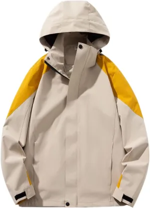 Mens Rain Jackets Waterproof with Hood Lightweight Softshell Mens Windbreaker Jackets Raincoat for Men Fall Jackets
