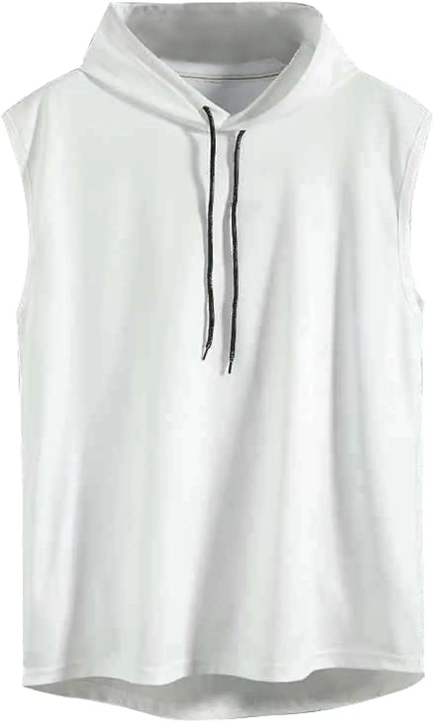Men's Sleeveless Workout Hoodie Tank Tops Zip Up Summer Casual Oversized Shirts Loose Fit Solid Color Hooded Tees