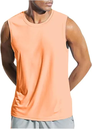 Men's Solid Color Vacation Tank Tops Workout Plus Size A-Shirt Running Basics Sleeveless Undershirts Tank Top Sports